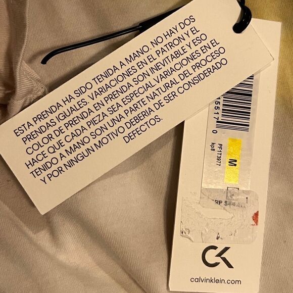 Calvin Klein Women's Daffodil Yellow Tie Dye Cropped T-Shirt Medium NWT - Picture 8 of 8